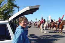 Diana watching pioneer day parade in Welton, Arizona
